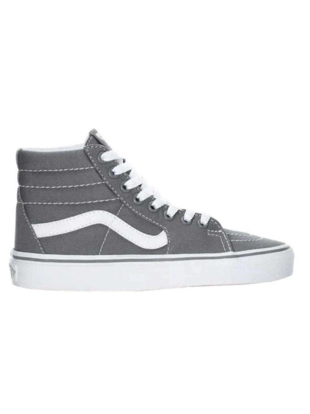 Gray and White VANS High-Top Sneakers